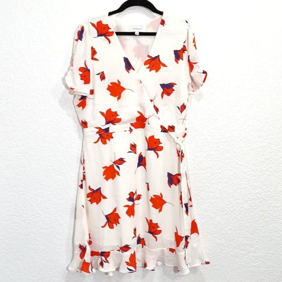 Gilli Dresses & Skirts - Gilli faux wrap mini Dress Floral Print Size L
